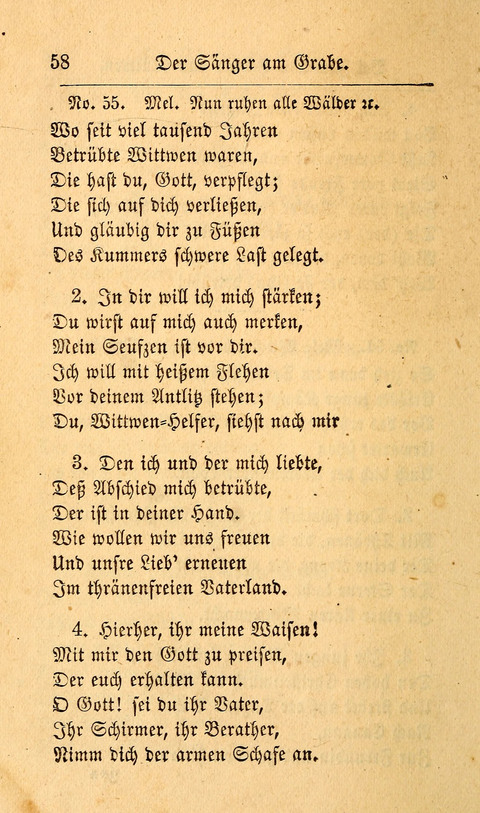 Der Sänger am Grabe: Eine Auswahl Lieder zum Gebrauch bei Leichen-Begängnissen, wie auch Trost-Lieder für Solche, die um geliebte Todte trauern page 54