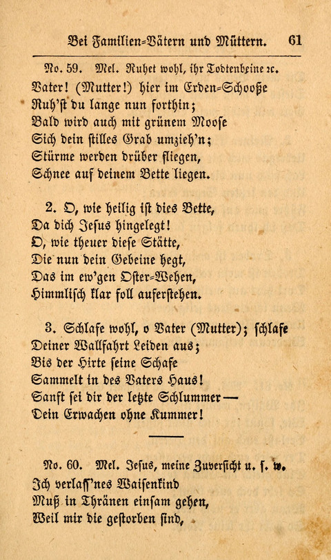 Der Sänger am Grabe: Eine Auswahl Lieder zum Gebrauch bei Leichen-Begängnissen, wie auch Trost-Lieder für Solche, die um geliebte Todte trauern page 57