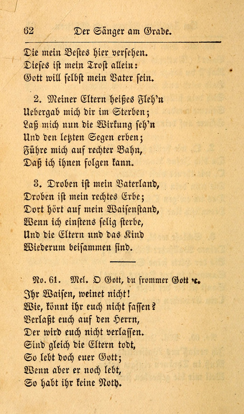 Der Sänger am Grabe: Eine Auswahl Lieder zum Gebrauch bei Leichen-Begängnissen, wie auch Trost-Lieder für Solche, die um geliebte Todte trauern page 58