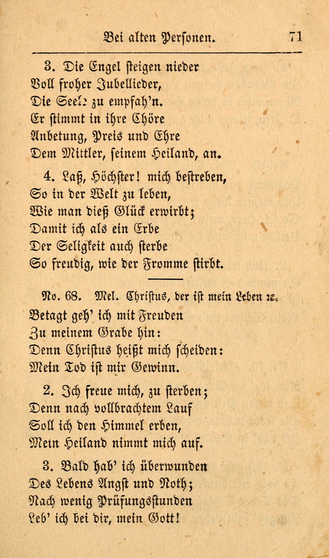 Der Sänger am Grabe: Eine Auswahl Lieder zum Gebrauch bei Leichen-Begängnissen, wie auch Trost-Lieder für Solche, die um geliebte Todte trauern page 67