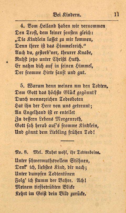 Der Sänger am Grabe: Eine Auswahl Lieder zum Gebrauch bei Leichen-Begängnissen, wie auch Trost-Lieder für Solche, die um geliebte Todte trauern page 7