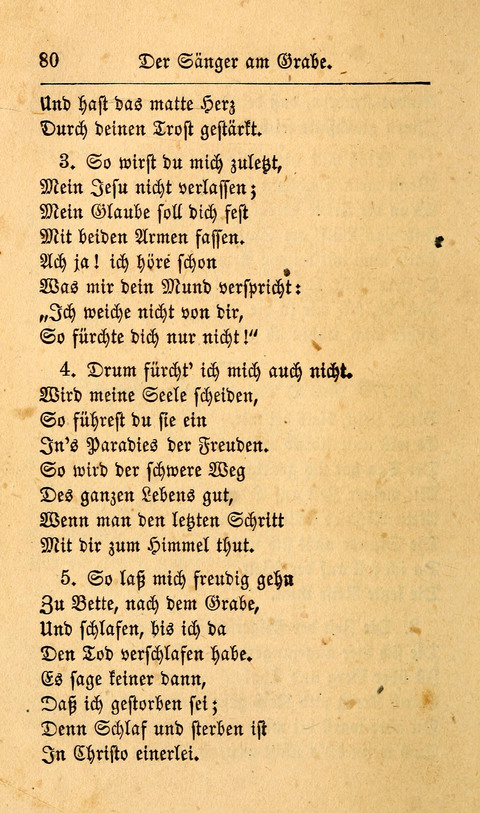 Der Sänger am Grabe: Eine Auswahl Lieder zum Gebrauch bei Leichen-Begängnissen, wie auch Trost-Lieder für Solche, die um geliebte Todte trauern page 76