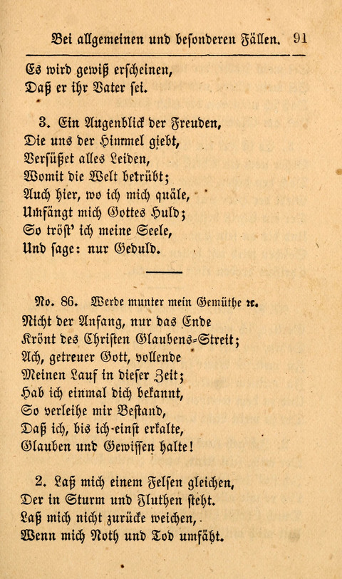 Der Sänger am Grabe: Eine Auswahl Lieder zum Gebrauch bei Leichen-Begängnissen, wie auch Trost-Lieder für Solche, die um geliebte Todte trauern page 87