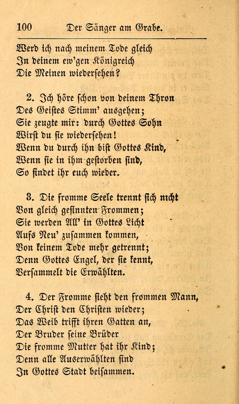 Der Sänger am Grabe: Eine Auswahl Lieder zum Gebrauch bei Leichen-Begängnissen, wie auch Trost-Lieder für Solche, die um geliebte Todte trauern page 96