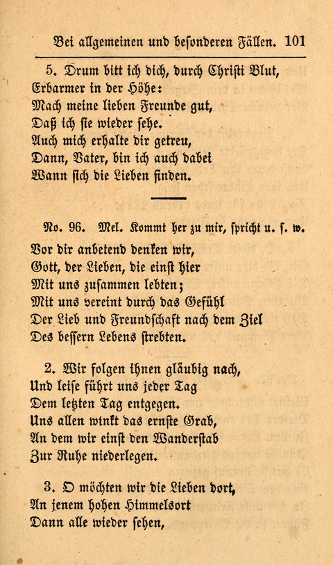 Der Sänger am Grabe: Eine Auswahl Lieder zum Gebrauch bei Leichen-Begängnissen, wie auch Trost-Lieder für Solche, die um geliebte Todte trauern page 97