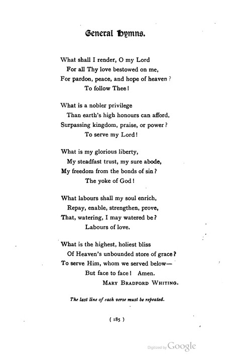 The Day School Hymn Book: with tunes (New and enlarged edition) page 185