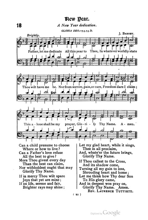 The Day School Hymn Book: with tunes (New and enlarged edition) page 22