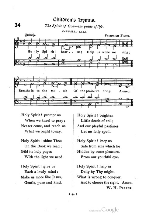 The Day School Hymn Book: with tunes (New and enlarged edition) page 44