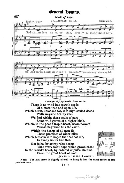 The Day School Hymn Book: with tunes (New and enlarged edition) page 91