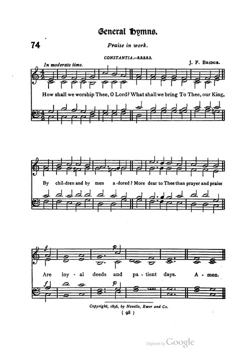 The Day School Hymn Book: with tunes (New and enlarged edition) page 98