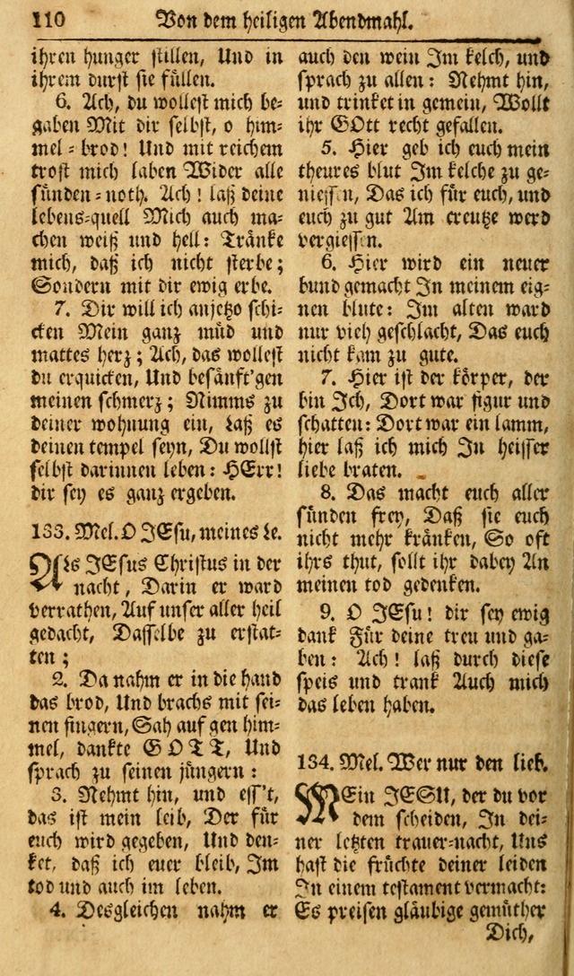 Das Geistliche Saitenspiel: oder, Eine Sammlung auserlesener, erbaulicher, geistreicher Lieder zum Gebrauch aller Gottliebenden Seelen, insonderheit für dei Gemeinen der Evangelischen... (1st Aufl.) page 110