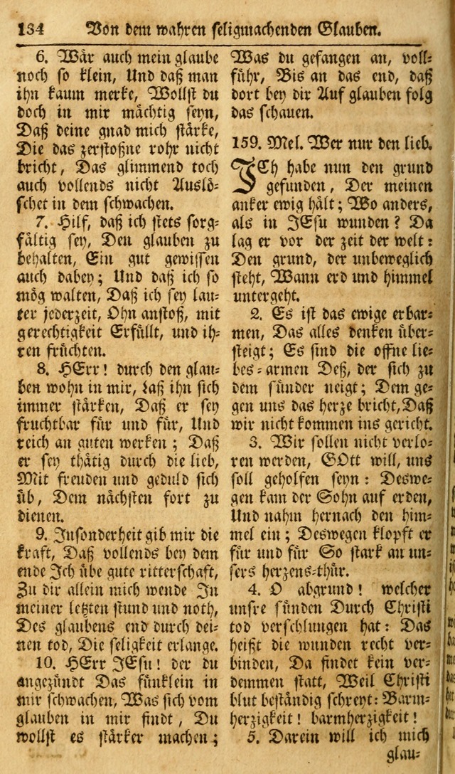 Das Geistliche Saitenspiel: oder, Eine Sammlung auserlesener, erbaulicher, geistreicher Lieder zum Gebrauch aller Gottliebenden Seelen, insonderheit für dei Gemeinen der Evangelischen... (1st Aufl.) page 134