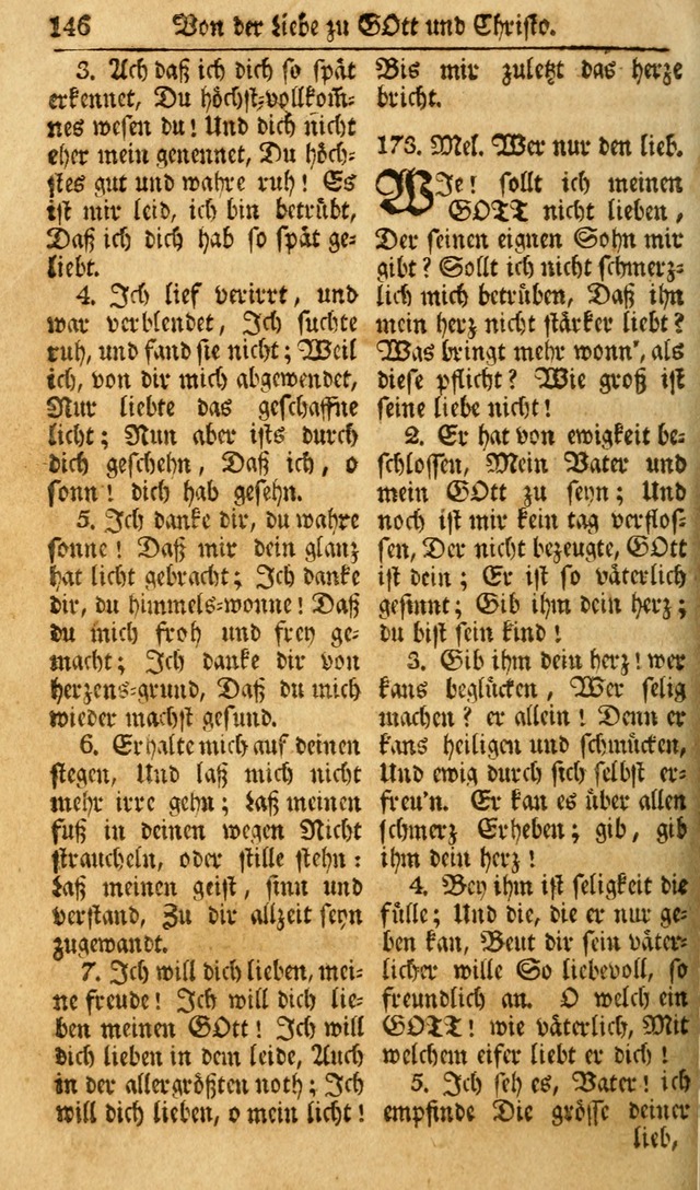 Das Geistliche Saitenspiel: oder, Eine Sammlung auserlesener, erbaulicher, geistreicher Lieder zum Gebrauch aller Gottliebenden Seelen, insonderheit für dei Gemeinen der Evangelischen... (1st Aufl.) page 146