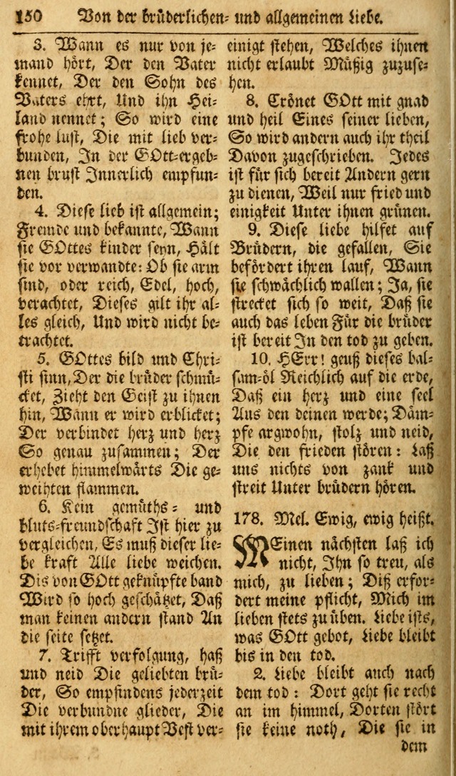 Das Geistliche Saitenspiel: oder, Eine Sammlung auserlesener, erbaulicher, geistreicher Lieder zum Gebrauch aller Gottliebenden Seelen, insonderheit für dei Gemeinen der Evangelischen... (1st Aufl.) page 150