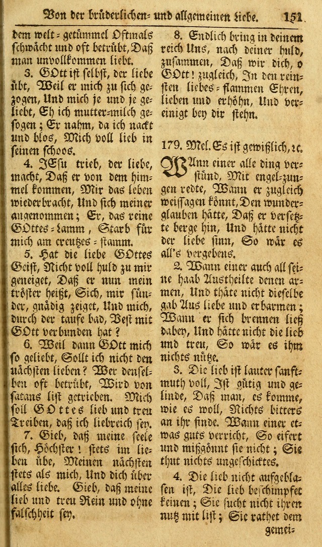 Das Geistliche Saitenspiel: oder, Eine Sammlung auserlesener, erbaulicher, geistreicher Lieder zum Gebrauch aller Gottliebenden Seelen, insonderheit für dei Gemeinen der Evangelischen... (1st Aufl.) page 151