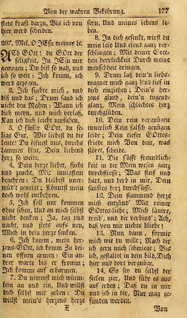 Das Geistliche Saitenspiel: oder, Eine Sammlung auserlesener, erbaulicher, geistreicher Lieder zum Gebrauch aller Gottliebenden Seelen, insonderheit für dei Gemeinen der Evangelischen... (1st Aufl.) page 177