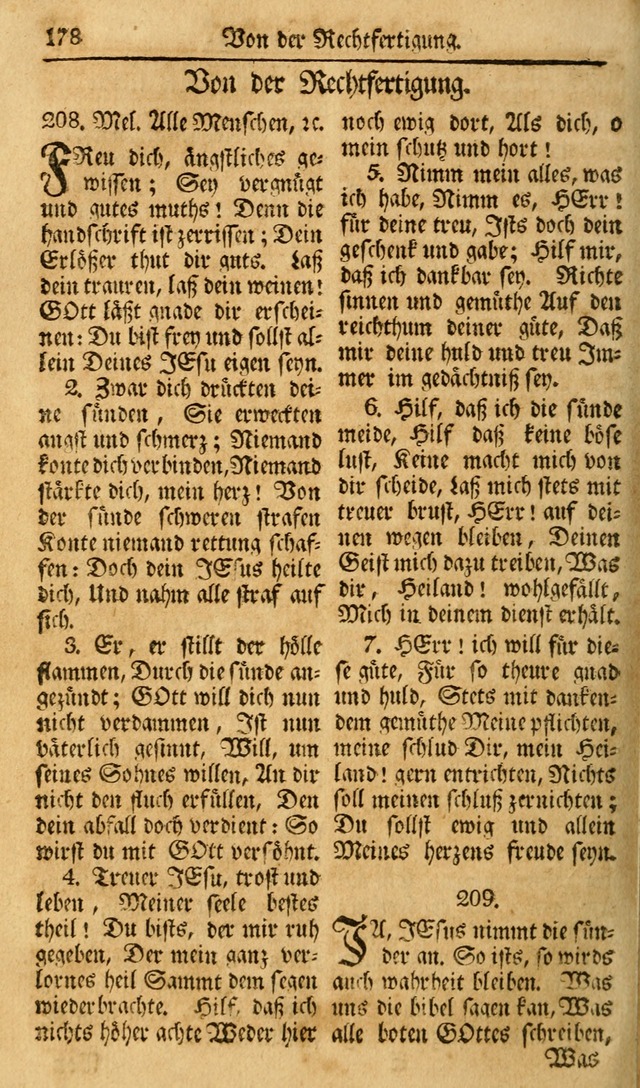 Das Geistliche Saitenspiel: oder, Eine Sammlung auserlesener, erbaulicher, geistreicher Lieder zum Gebrauch aller Gottliebenden Seelen, insonderheit für dei Gemeinen der Evangelischen... (1st Aufl.) page 178