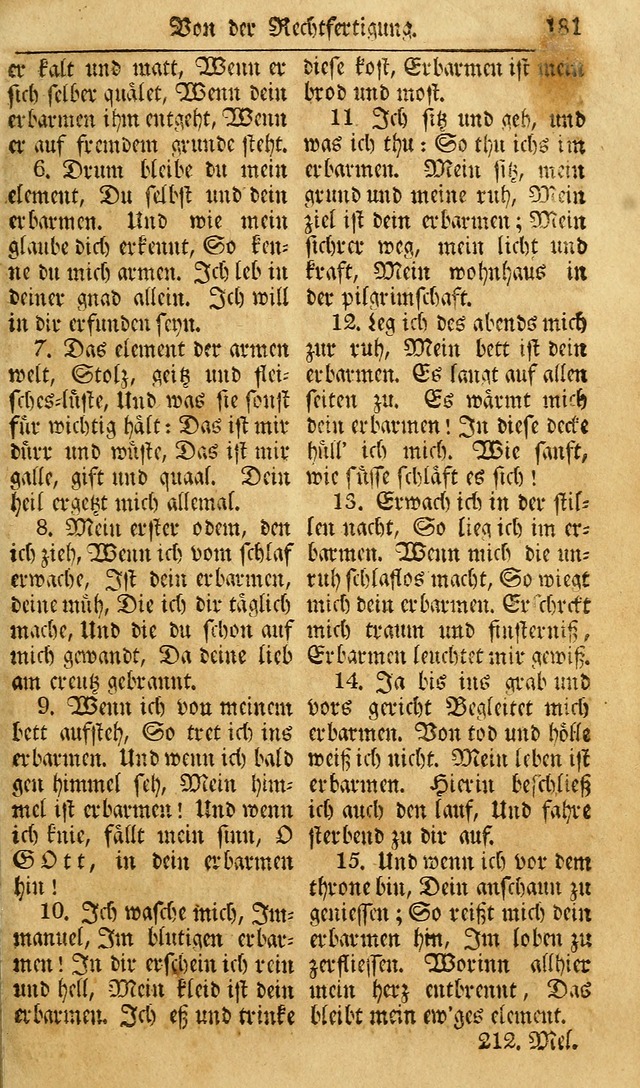 Das Geistliche Saitenspiel: oder, Eine Sammlung auserlesener, erbaulicher, geistreicher Lieder zum Gebrauch aller Gottliebenden Seelen, insonderheit für dei Gemeinen der Evangelischen... (1st Aufl.) page 181