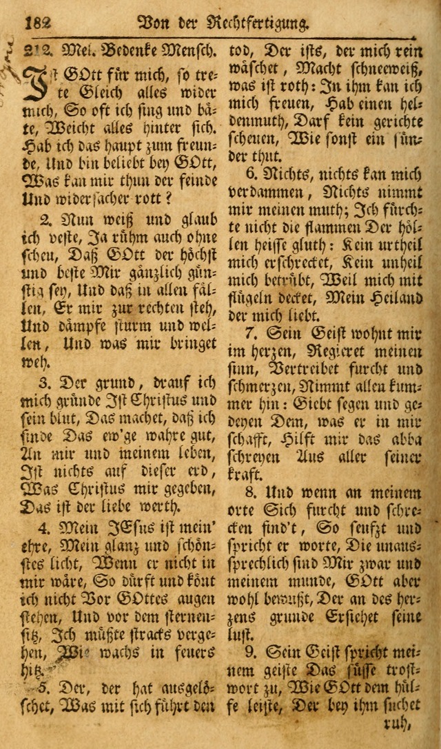 Das Geistliche Saitenspiel: oder, Eine Sammlung auserlesener, erbaulicher, geistreicher Lieder zum Gebrauch aller Gottliebenden Seelen, insonderheit für dei Gemeinen der Evangelischen... (1st Aufl.) page 182