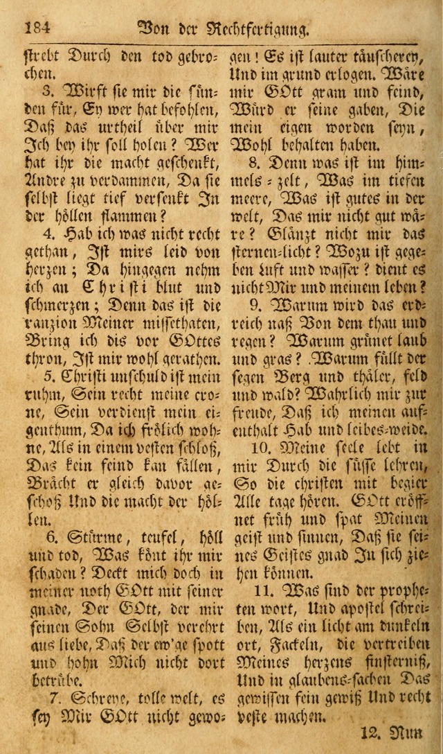 Das Geistliche Saitenspiel: oder, Eine Sammlung auserlesener, erbaulicher, geistreicher Lieder zum Gebrauch aller Gottliebenden Seelen, insonderheit für dei Gemeinen der Evangelischen... (1st Aufl.) page 184