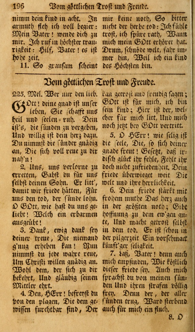 Das Geistliche Saitenspiel: oder, Eine Sammlung auserlesener, erbaulicher, geistreicher Lieder zum Gebrauch aller Gottliebenden Seelen, insonderheit für dei Gemeinen der Evangelischen... (1st Aufl.) page 196