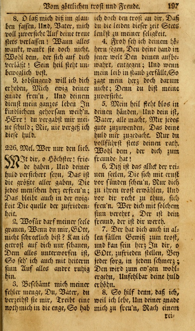 Das Geistliche Saitenspiel: oder, Eine Sammlung auserlesener, erbaulicher, geistreicher Lieder zum Gebrauch aller Gottliebenden Seelen, insonderheit für dei Gemeinen der Evangelischen... (1st Aufl.) page 197