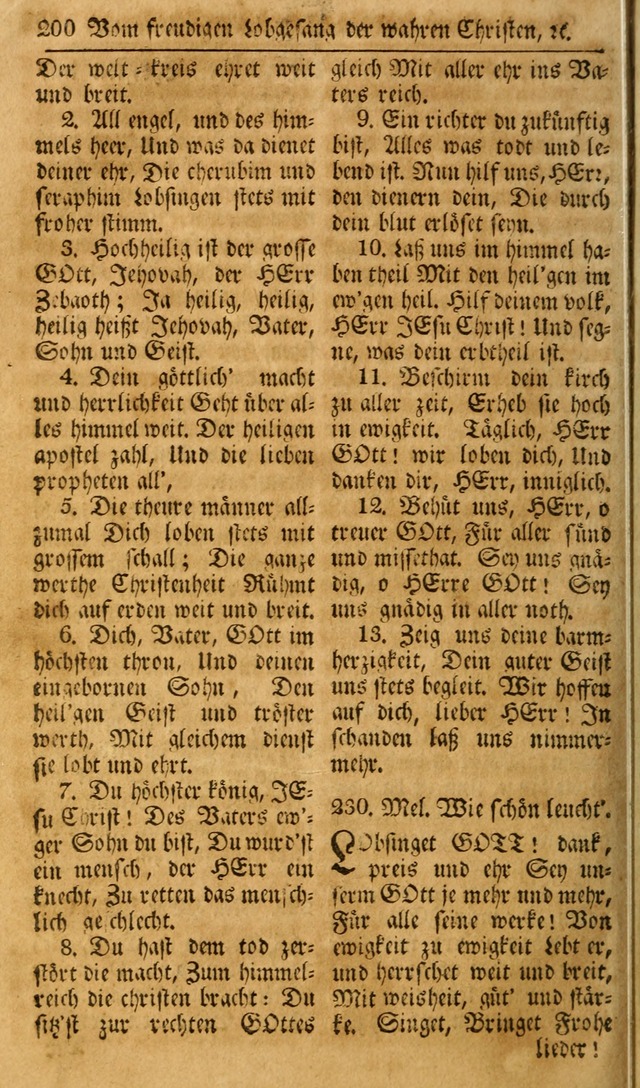 Das Geistliche Saitenspiel: oder, Eine Sammlung auserlesener, erbaulicher, geistreicher Lieder zum Gebrauch aller Gottliebenden Seelen, insonderheit für dei Gemeinen der Evangelischen... (1st Aufl.) page 200