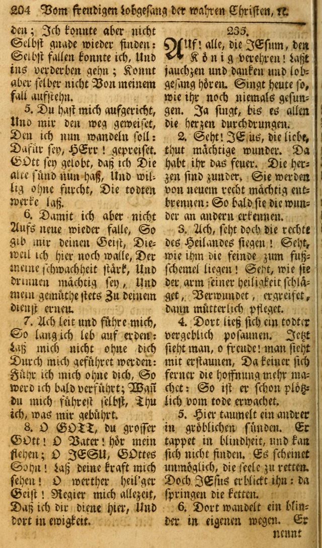 Das Geistliche Saitenspiel: oder, Eine Sammlung auserlesener, erbaulicher, geistreicher Lieder zum Gebrauch aller Gottliebenden Seelen, insonderheit für dei Gemeinen der Evangelischen... (1st Aufl.) page 204