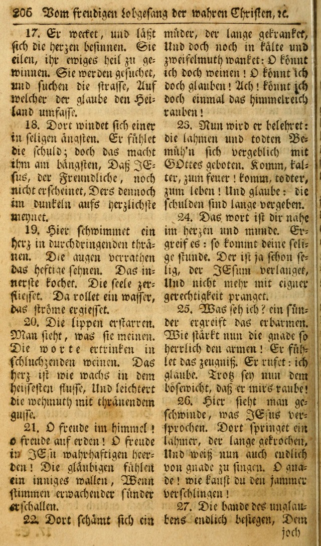 Das Geistliche Saitenspiel: oder, Eine Sammlung auserlesener, erbaulicher, geistreicher Lieder zum Gebrauch aller Gottliebenden Seelen, insonderheit für dei Gemeinen der Evangelischen... (1st Aufl.) page 206