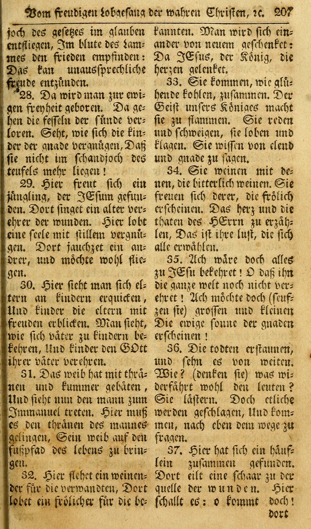 Das Geistliche Saitenspiel: oder, Eine Sammlung auserlesener, erbaulicher, geistreicher Lieder zum Gebrauch aller Gottliebenden Seelen, insonderheit für dei Gemeinen der Evangelischen... (1st Aufl.) page 207