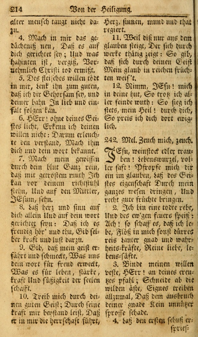 Das Geistliche Saitenspiel: oder, Eine Sammlung auserlesener, erbaulicher, geistreicher Lieder zum Gebrauch aller Gottliebenden Seelen, insonderheit für dei Gemeinen der Evangelischen... (1st Aufl.) page 214