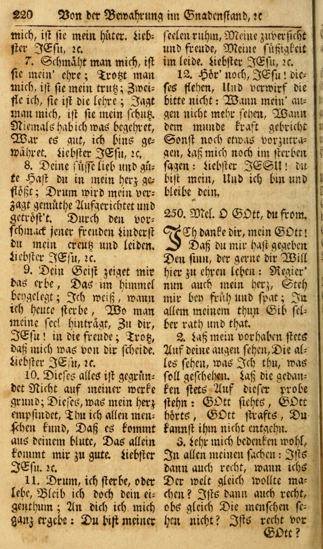 Das Geistliche Saitenspiel: oder, Eine Sammlung auserlesener, erbaulicher, geistreicher Lieder zum Gebrauch aller Gottliebenden Seelen, insonderheit für dei Gemeinen der Evangelischen... (1st Aufl.) page 220