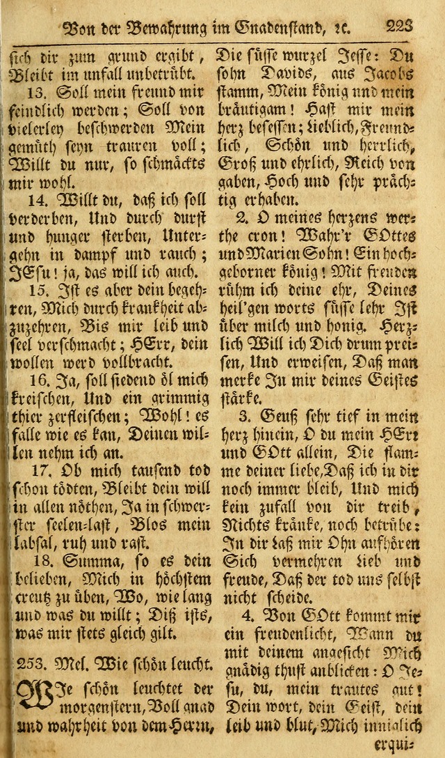 Das Geistliche Saitenspiel: oder, Eine Sammlung auserlesener, erbaulicher, geistreicher Lieder zum Gebrauch aller Gottliebenden Seelen, insonderheit für dei Gemeinen der Evangelischen... (1st Aufl.) page 223