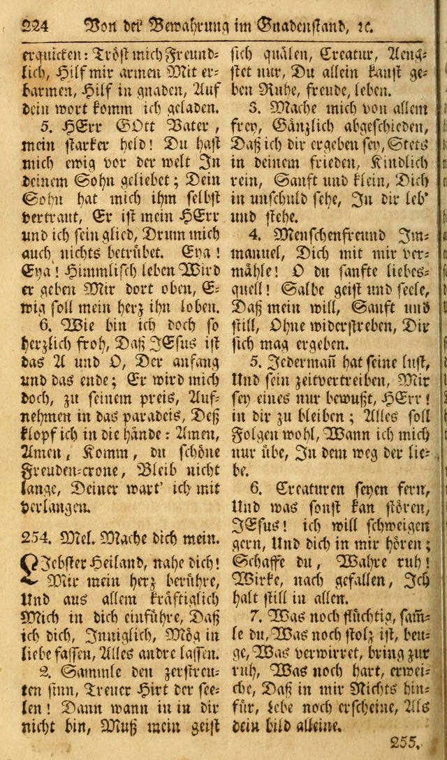 Das Geistliche Saitenspiel: oder, Eine Sammlung auserlesener, erbaulicher, geistreicher Lieder zum Gebrauch aller Gottliebenden Seelen, insonderheit für dei Gemeinen der Evangelischen... (1st Aufl.) page 224