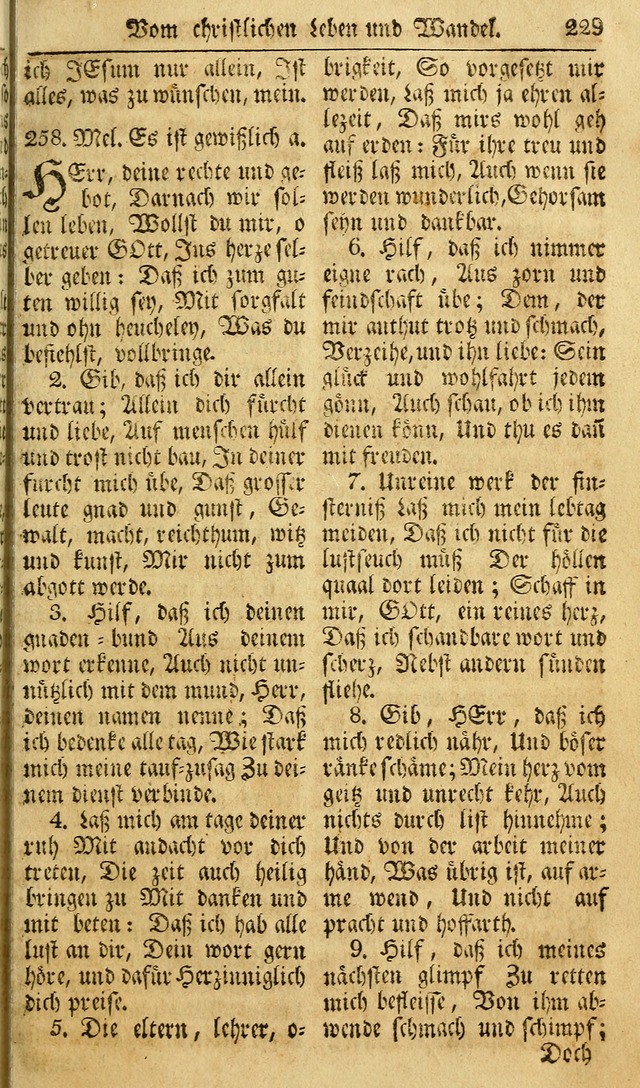 Das Geistliche Saitenspiel: oder, Eine Sammlung auserlesener, erbaulicher, geistreicher Lieder zum Gebrauch aller Gottliebenden Seelen, insonderheit für dei Gemeinen der Evangelischen... (1st Aufl.) page 229