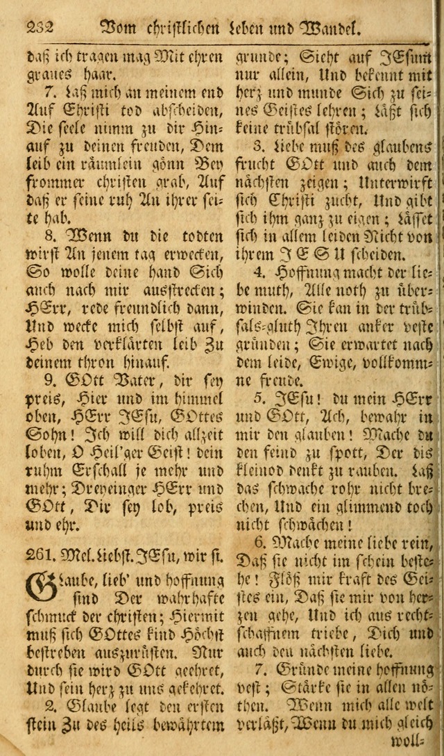 Das Geistliche Saitenspiel: oder, Eine Sammlung auserlesener, erbaulicher, geistreicher Lieder zum Gebrauch aller Gottliebenden Seelen, insonderheit für dei Gemeinen der Evangelischen... (1st Aufl.) page 232