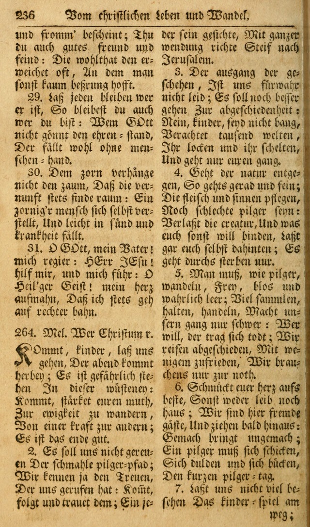 Das Geistliche Saitenspiel: oder, Eine Sammlung auserlesener, erbaulicher, geistreicher Lieder zum Gebrauch aller Gottliebenden Seelen, insonderheit für dei Gemeinen der Evangelischen... (1st Aufl.) page 236