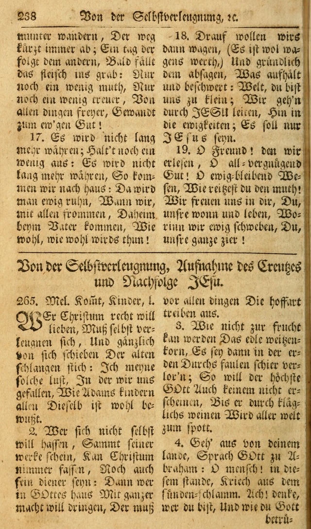 Das Geistliche Saitenspiel: oder, Eine Sammlung auserlesener, erbaulicher, geistreicher Lieder zum Gebrauch aller Gottliebenden Seelen, insonderheit für dei Gemeinen der Evangelischen... (1st Aufl.) page 238