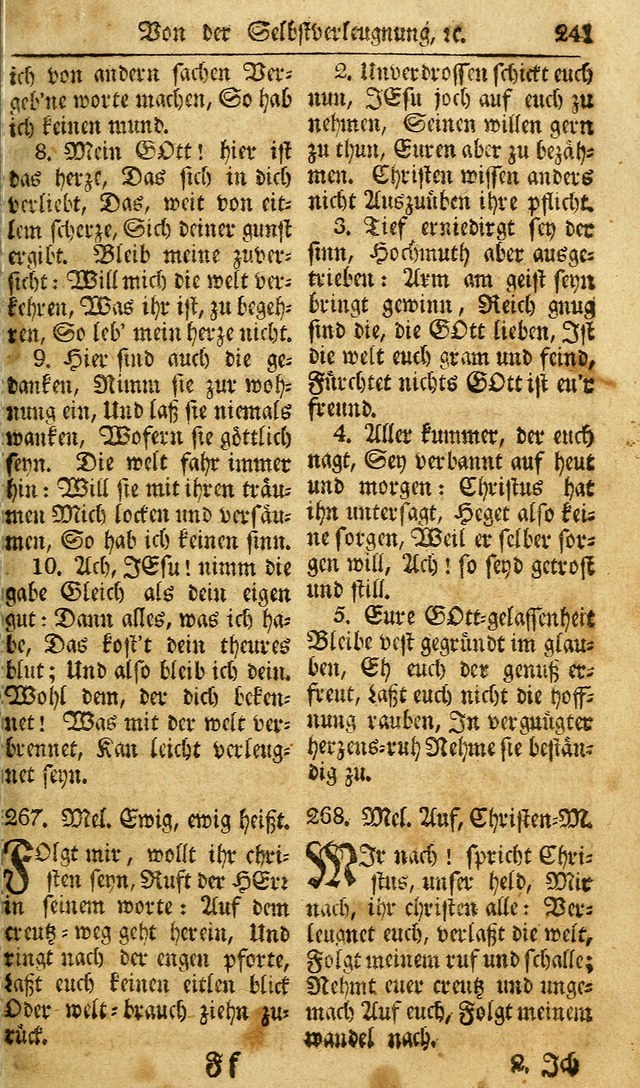 Das Geistliche Saitenspiel: oder, Eine Sammlung auserlesener, erbaulicher, geistreicher Lieder zum Gebrauch aller Gottliebenden Seelen, insonderheit für dei Gemeinen der Evangelischen... (1st Aufl.) page 241