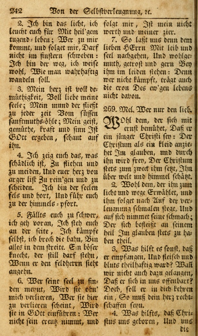 Das Geistliche Saitenspiel: oder, Eine Sammlung auserlesener, erbaulicher, geistreicher Lieder zum Gebrauch aller Gottliebenden Seelen, insonderheit für dei Gemeinen der Evangelischen... (1st Aufl.) page 242