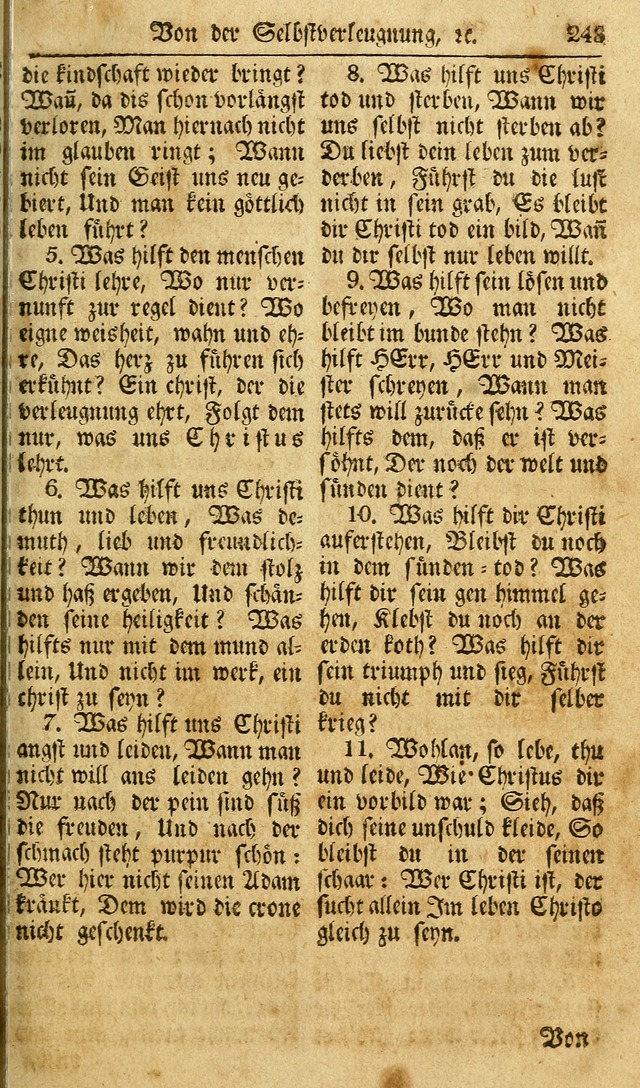 Das Geistliche Saitenspiel: oder, Eine Sammlung auserlesener, erbaulicher, geistreicher Lieder zum Gebrauch aller Gottliebenden Seelen, insonderheit für dei Gemeinen der Evangelischen... (1st Aufl.) page 243