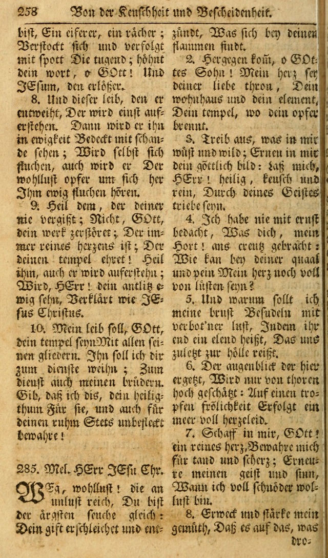 Das Geistliche Saitenspiel: oder, Eine Sammlung auserlesener, erbaulicher, geistreicher Lieder zum Gebrauch aller Gottliebenden Seelen, insonderheit für dei Gemeinen der Evangelischen... (1st Aufl.) page 258