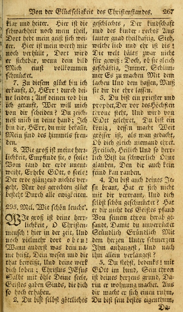 Das Geistliche Saitenspiel: oder, Eine Sammlung auserlesener, erbaulicher, geistreicher Lieder zum Gebrauch aller Gottliebenden Seelen, insonderheit für dei Gemeinen der Evangelischen... (1st Aufl.) page 267