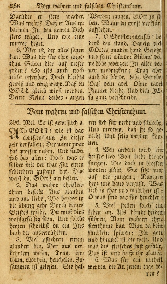 Das Geistliche Saitenspiel: oder, Eine Sammlung auserlesener, erbaulicher, geistreicher Lieder zum Gebrauch aller Gottliebenden Seelen, insonderheit für dei Gemeinen der Evangelischen... (1st Aufl.) page 268