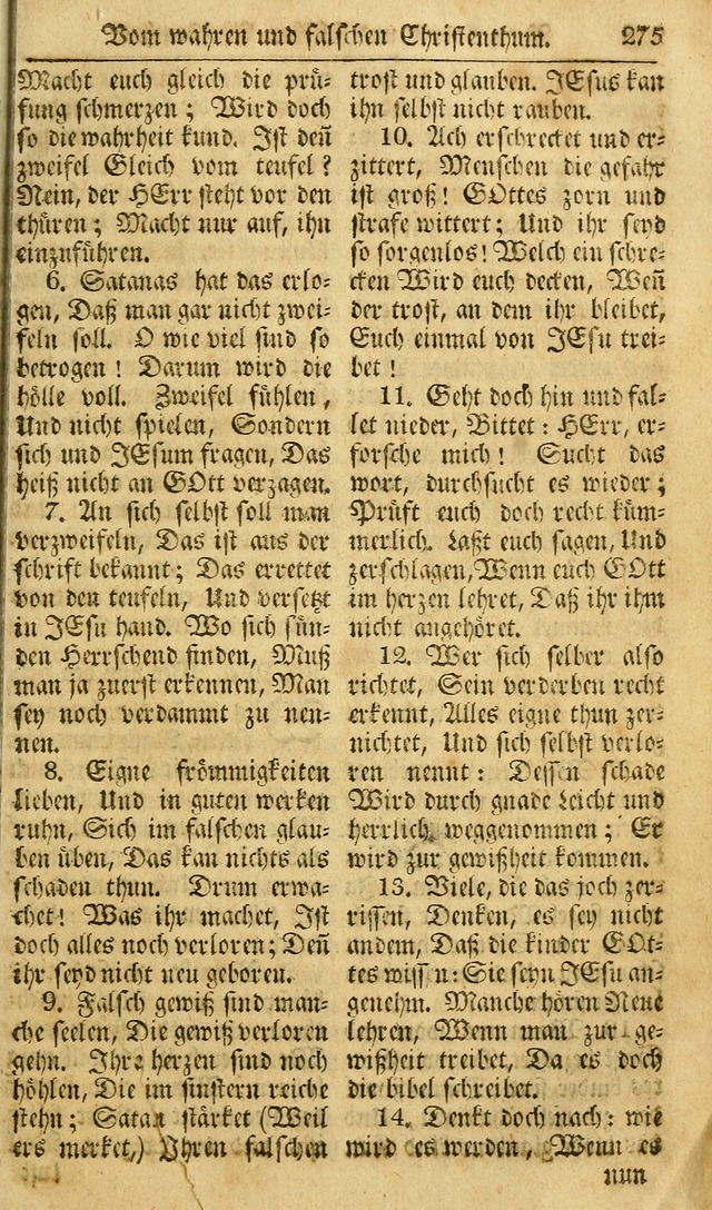 Das Geistliche Saitenspiel: oder, Eine Sammlung auserlesener, erbaulicher, geistreicher Lieder zum Gebrauch aller Gottliebenden Seelen, insonderheit für dei Gemeinen der Evangelischen... (1st Aufl.) page 275