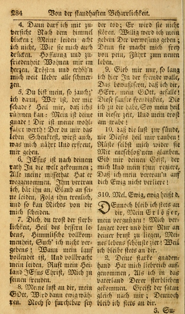 Das Geistliche Saitenspiel: oder, Eine Sammlung auserlesener, erbaulicher, geistreicher Lieder zum Gebrauch aller Gottliebenden Seelen, insonderheit für dei Gemeinen der Evangelischen... (1st Aufl.) page 284