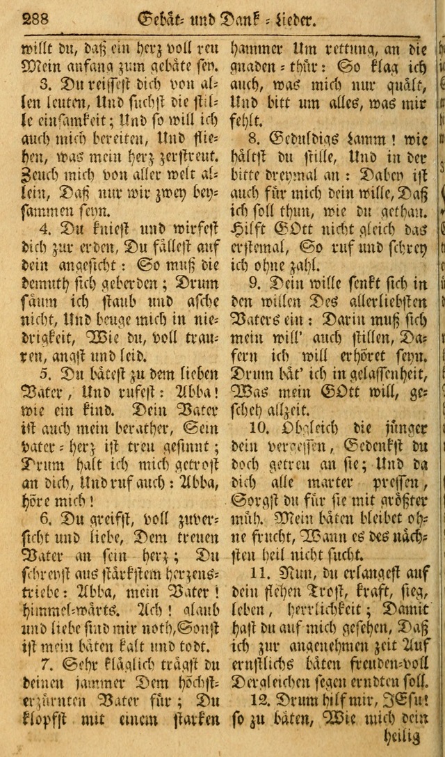 Das Geistliche Saitenspiel: oder, Eine Sammlung auserlesener, erbaulicher, geistreicher Lieder zum Gebrauch aller Gottliebenden Seelen, insonderheit für dei Gemeinen der Evangelischen... (1st Aufl.) page 288