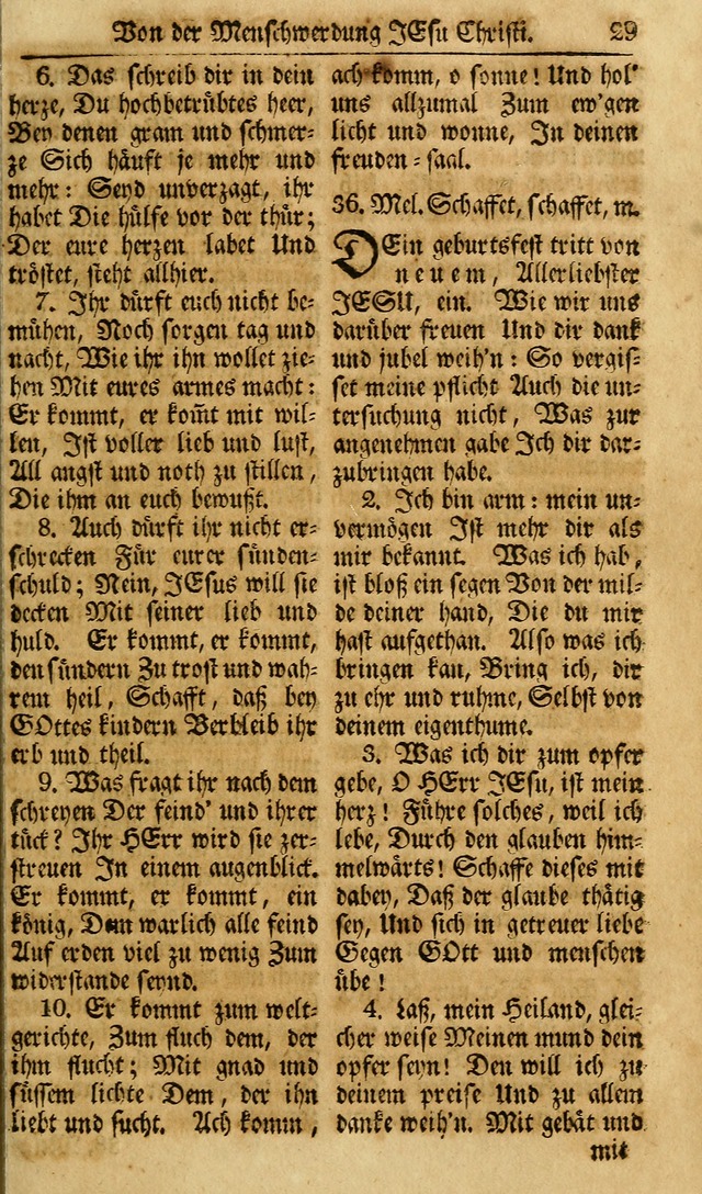 Das Geistliche Saitenspiel: oder, Eine Sammlung auserlesener, erbaulicher, geistreicher Lieder zum Gebrauch aller Gottliebenden Seelen, insonderheit für dei Gemeinen der Evangelischen... (1st Aufl.) page 29