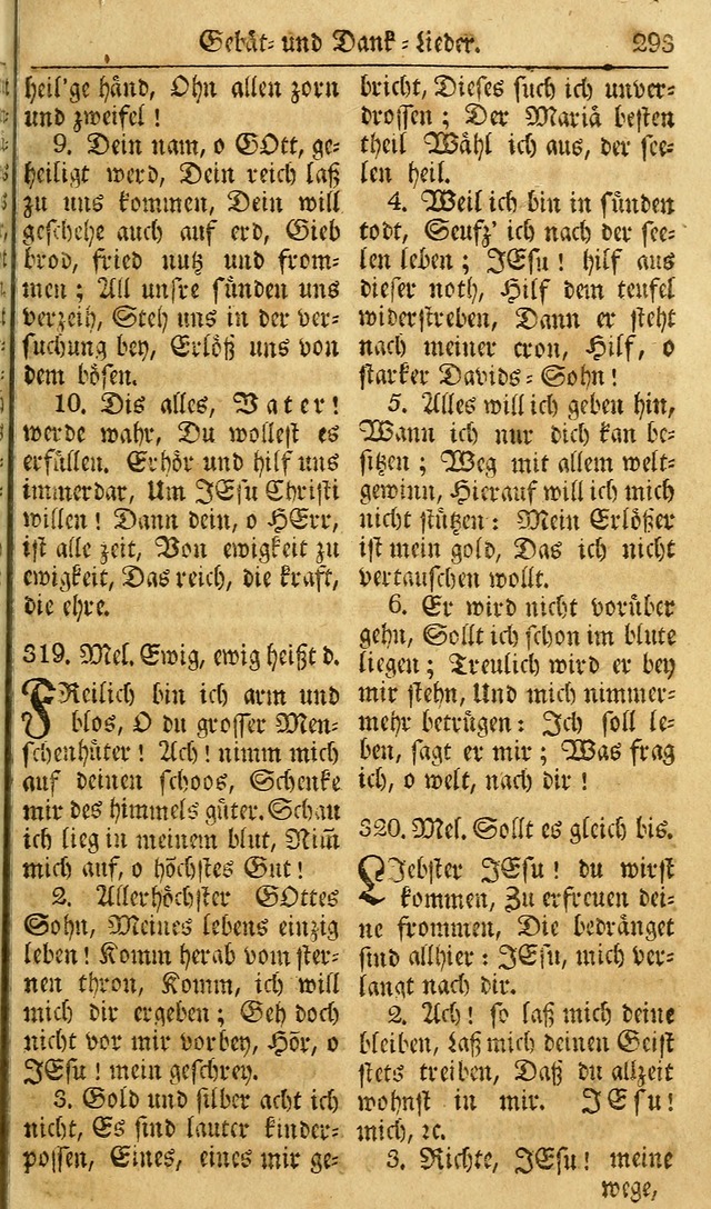 Das Geistliche Saitenspiel: oder, Eine Sammlung auserlesener, erbaulicher, geistreicher Lieder zum Gebrauch aller Gottliebenden Seelen, insonderheit für dei Gemeinen der Evangelischen... (1st Aufl.) page 293