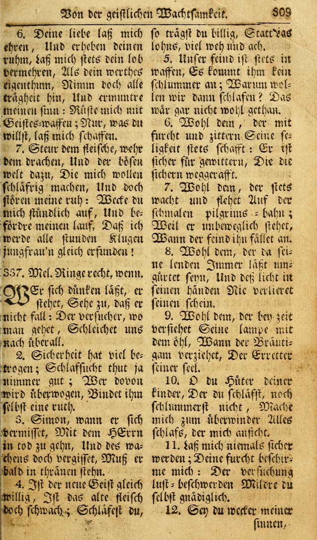 Das Geistliche Saitenspiel: oder, Eine Sammlung auserlesener, erbaulicher, geistreicher Lieder zum Gebrauch aller Gottliebenden Seelen, insonderheit für dei Gemeinen der Evangelischen... (1st Aufl.) page 307